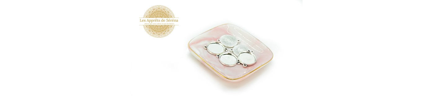 Connecteurs supports pour cabochon en acier - Les apprêts de Séréna
