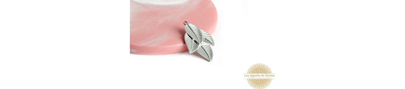 Pendentifs en acier inoxydable couleur argent /les apprêts de Séréna